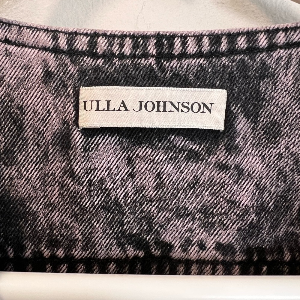 Ulla Johnson Purple Carmine Acid Denim Romper In Lilac Puff Sleeve Size 6 - Picture 5 of 7